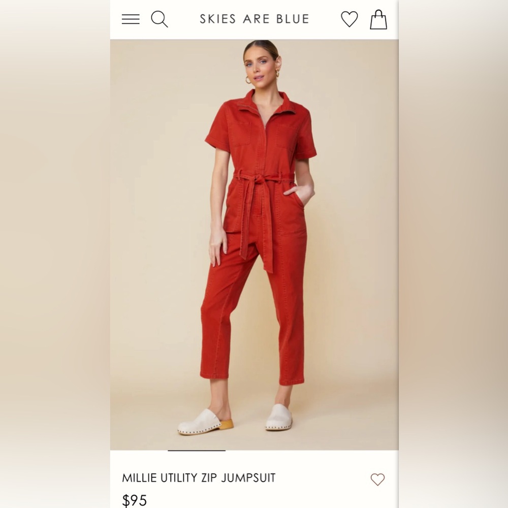 Skies are Blue Millie Utility Zip Jumpsuit in XS